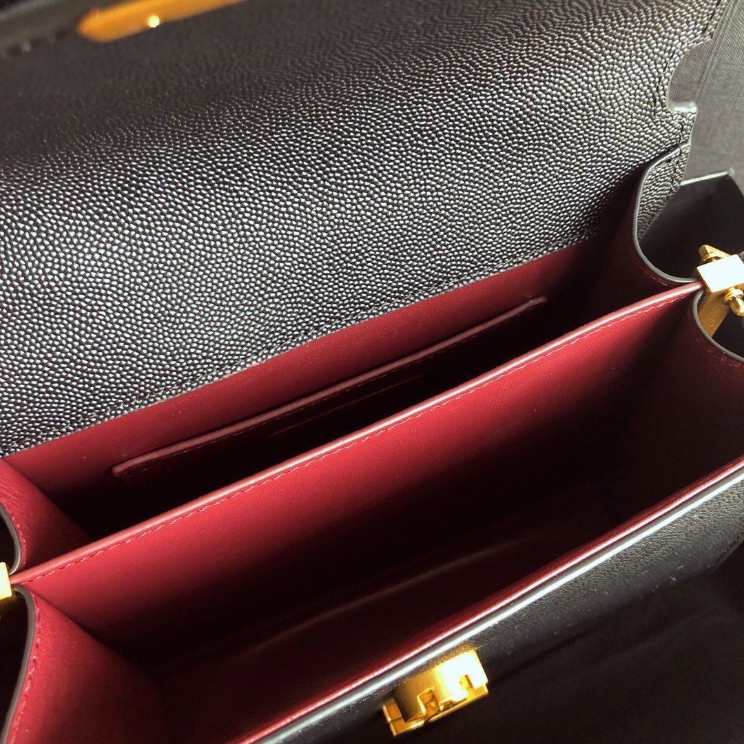YSL Cassandra Mini Top Handle Bag Black